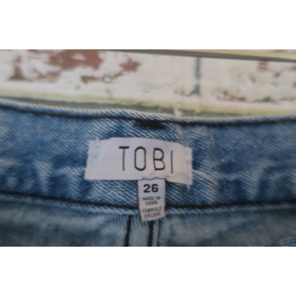 Tobi Sunset Pure Cotton Distressed Denim Shorts in Marina - Picture 9 of 12